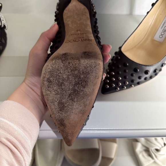Jimmy Choo Black Studded Heel - Picture 4 of 5